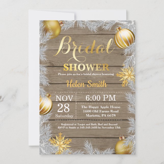 Invitación de Despedida de Soltera de Navidad de I (Anverso)