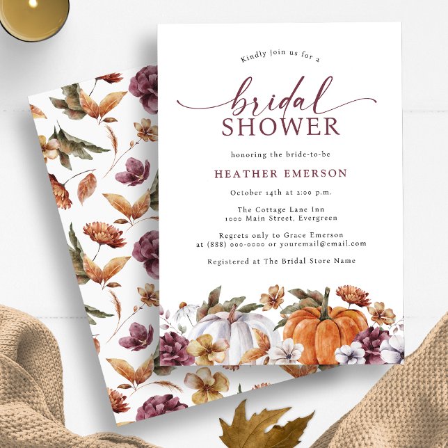Invitación de Despedida de Soltera de Otoño (Pumpkin Fall In Love Bridal Shower Invitation by Painted Paperie)