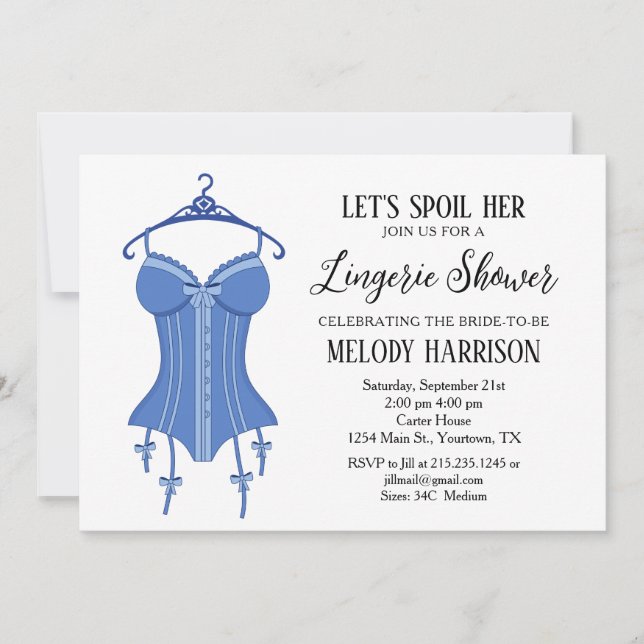 Invitación de Despedida de Soltera de Ropa Interio (Anverso)