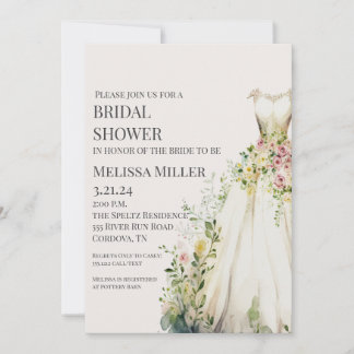 Invitación de Despedida de Soltera de Vestido de B