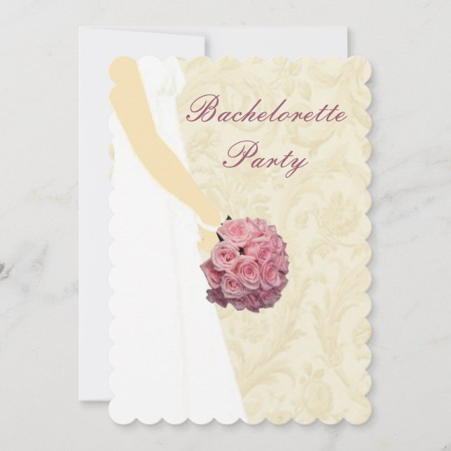 Invitación de despedida de soltera de vestido de n (Anverso)