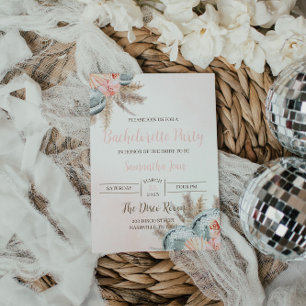 Invitación de Despedida de Soltera Disco Tema Boho