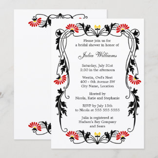 Invitación de Despedida de Soltera Elegant Leaf Fl
