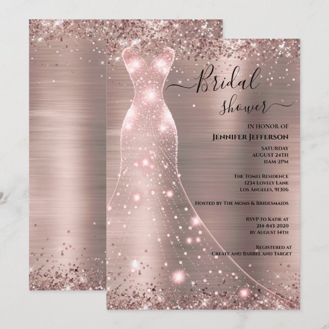 Invitación de Despedida de Soltera Elegante (Anverso / Reverso)