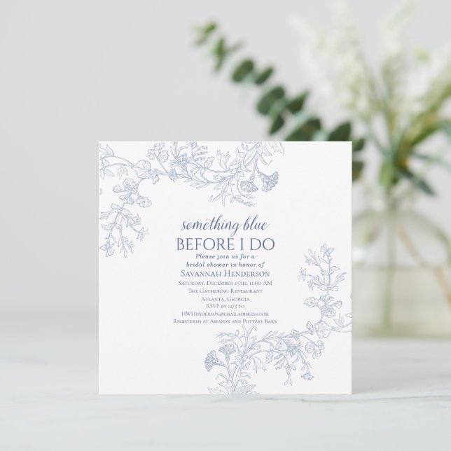 Invitación de Despedida de Soltera Elegante Algo A (Anverso de pie)