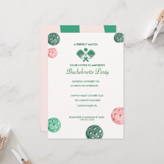 Invitación de despedida de soltera elegante verde