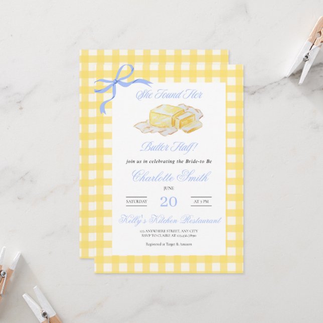 Invitación de Despedida de Soltera 'Ella Encontró  (Anverso/Reverso In Situ)