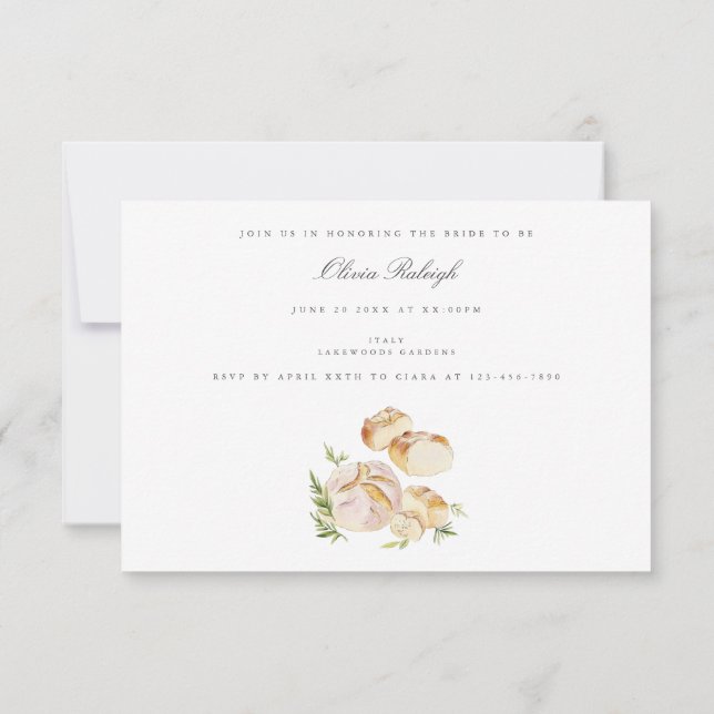 Invitación de Despedida de Soltera en Acuarela de  (Reverso)