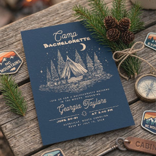 Invitación de despedida de soltera en el campament