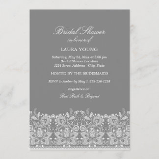 Invitación de Despedida de Soltera en Encaje Gris