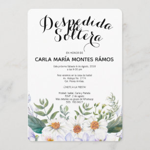 Invitación de Despedida de Soltera, en español