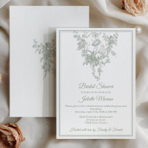 Invitación de Despedida de Soltera en Gris Sage To