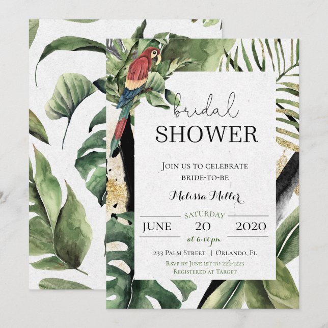 Invitación de Despedida de Soltera en Jungla de Lo (Anverso / Reverso)