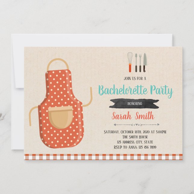 invitación de despedida de soltera en la cocina (Anverso)