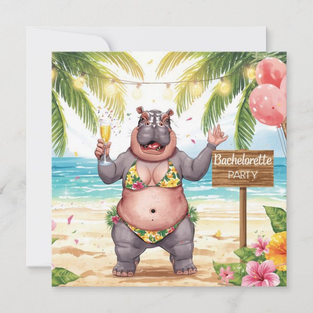 Invitación de Despedida de Soltera en la Playa par (Anverso)
