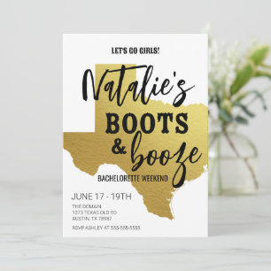 Invitación de Despedida de Soltera en Texas: Botas
