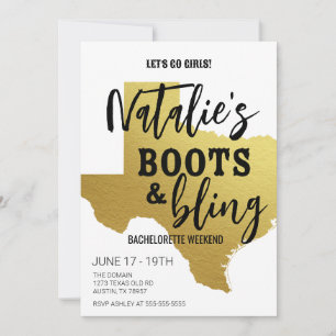 Invitación de Despedida de Soltera en Texas: Botas