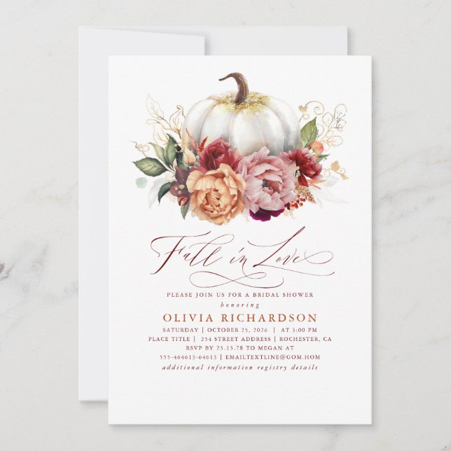 Invitación de Despedida de Soltera 'Enamorarse' (Anverso)
