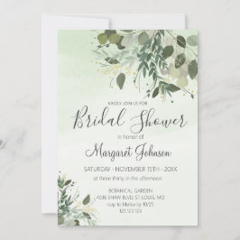 Invitación de Despedida de Soltera Eucalipto Verde
