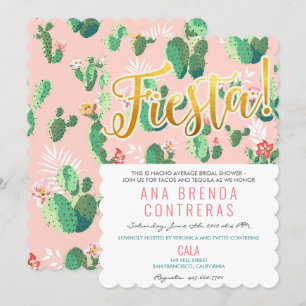 Invitación de Despedida de Soltera Fiesta Cactus