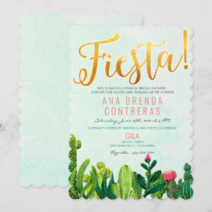 Invitación de Despedida de Soltera Fiesta Cactus