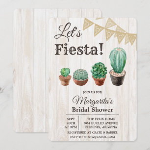 Invitación de Despedida de Soltera Fiesta Cactus
