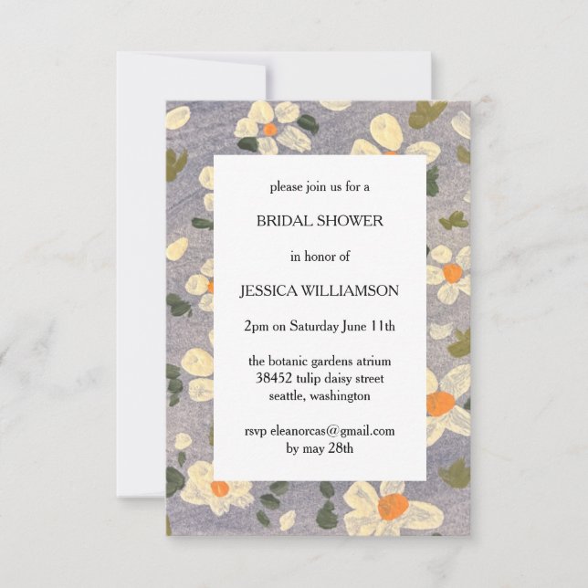 Invitación de Despedida de Soltera Floral (Anverso)
