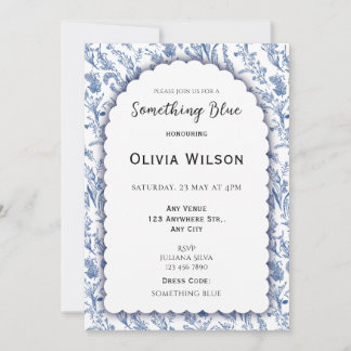 Invitación de Despedida de Soltera Floral Azul