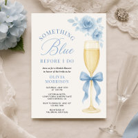 Invitación de Despedida de Soltera Floral Azul Coq