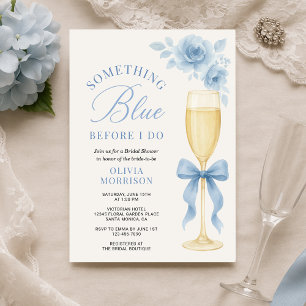 Invitación de Despedida de Soltera Floral Azul Coq