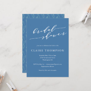 Invitación de Despedida de Soltera Floral Azul Scr