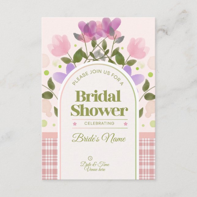 Invitación de Despedida de Soltera Floral Boho & M (Anverso)