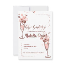 Invitación de Despedida de Soltera Floral Champagn
