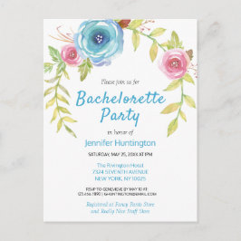Invitación de despedida de soltera floral con acua