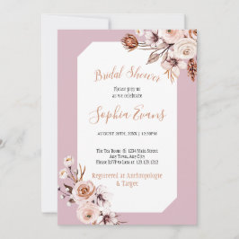 Invitación de Despedida de Soltera Floral Crema y 