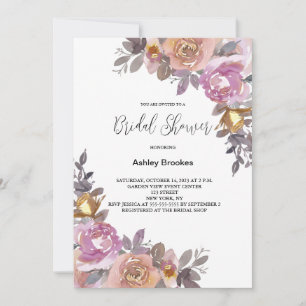 Invitación de Despedida de Soltera Floral de Oro R