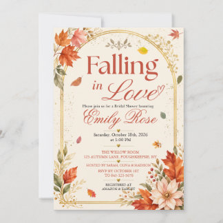 Invitación de Despedida de Soltera Floral de Otoño