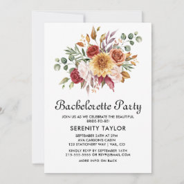 Invitación de despedida de soltera floral de otoño