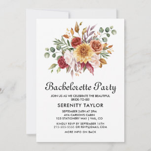 Invitación de despedida de soltera floral de otoño