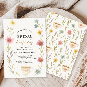 Invitación de Despedida de Soltera Floral de Té de