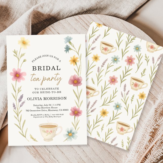 Invitación de Despedida de Soltera Floral de Té de (Subido por el creador)