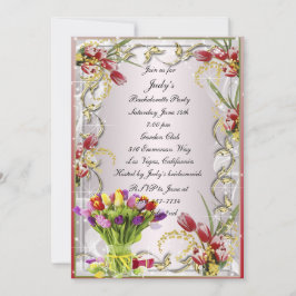 Invitación de despedida de soltera floral de tulip