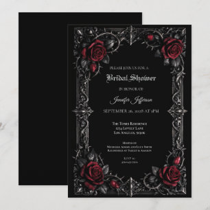 invitación de despedida de soltera Floral Gothic H