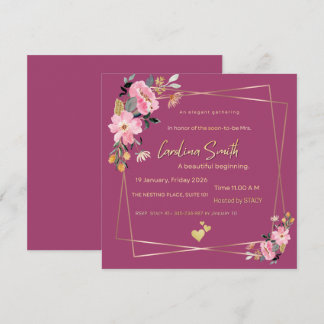 Invitación de Despedida de Soltera Floral Magenta
