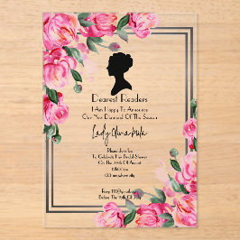 Invitación de despedida de soltera floral rosa