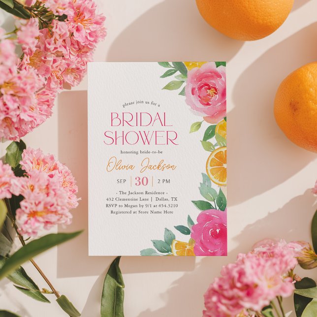Invitación de Despedida de Soltera Floral Rosa Cít (Subido por el creador)
