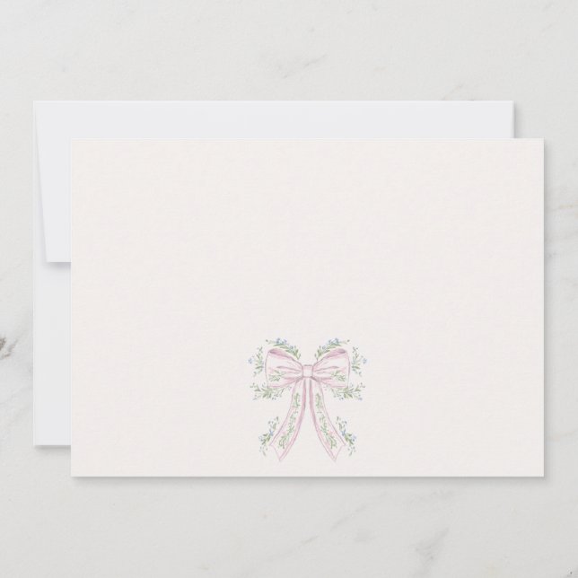 Invitación de Despedida de Soltera floral rosa y a (Reverso)