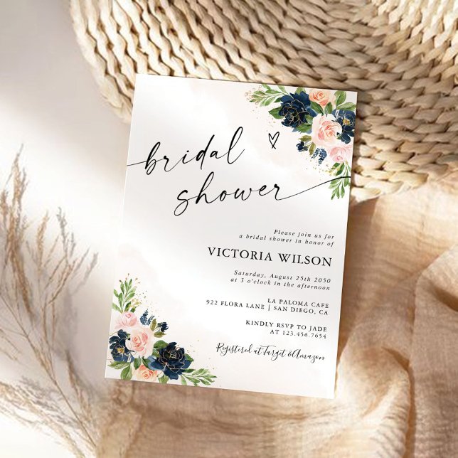 Invitación de Despedida de Soltera Floral Rosa y A (Subido por el creador)