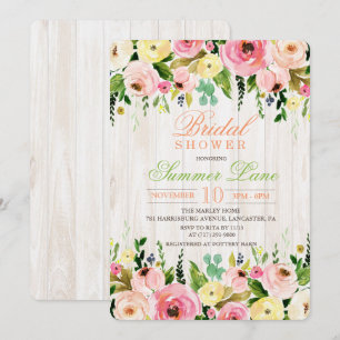 Invitación de Despedida de Soltera Floral Rústica