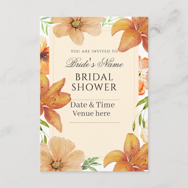 Invitación de Despedida de Soltera Floral Totalmen (Anverso)